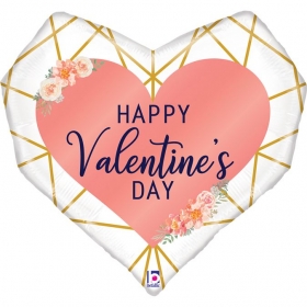 Μπαλόνι foil 61cm καρδιά geo valentine - ΚΩΔ:35921-BB