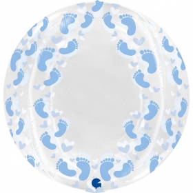 Μπαλόνι foil 48cm διάφανο μπλε πατουσάκια - ΚΩΔ:G74011SVT-BB