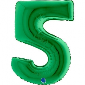 Μπαλόνι foil 100cm πράσινο αριθμός 5 - ΚΩΔ:40035GR-BB