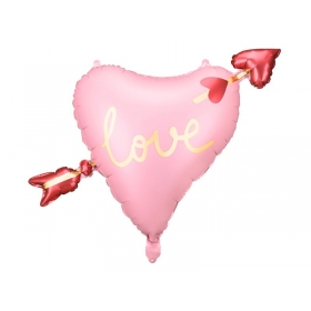 Μπαλόνι foil 66X48cm ροζ καρδιά με βέλος - ΚΩΔ:FB172-BB