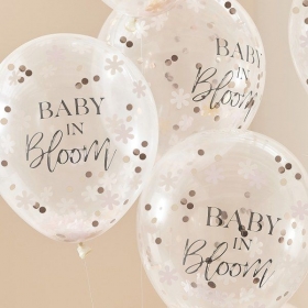 Μπαλόνι latex 30cm διάφανο baby in bloom με κομφετί - ΚΩΔ:BL-109-BB