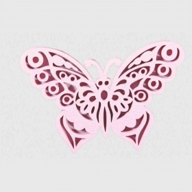 Ξυλινη Διακοσμητικη Πεταλουδα Ροζ 6Χ9cm - ΚΩΔ:04214-Mc