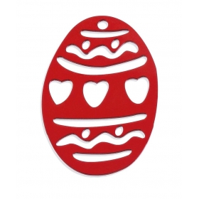 Ξύλινο κόκκινο πασχαλινό αυγό 10X15cm - ΚΩΔ:M9311-AD