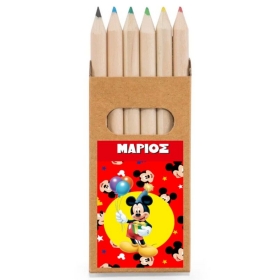 Ξυλομπογιές Mickey Mouse σε κουτάκι με όνομα 4.5X9X0.9cm - ΚΩΔ:19964-29-BB