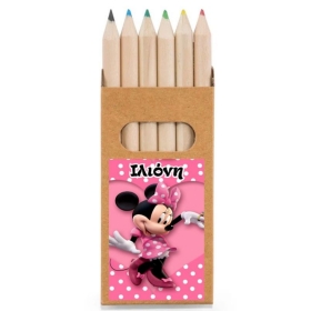 Ξυλομπογιές Minnie Mouse σε κουτάκι με όνομα 4.5X9X0.9cm - ΚΩΔ:19964-24-BB