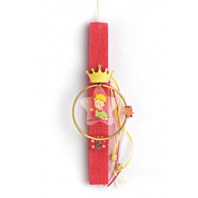 Πασχαλινή λαμπάδα κόκκινη με θέμα μικρός πρίγκιπας - ΚΩΔ:EL779-AD