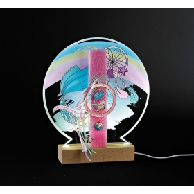 Πασχαλινή λαμπάδα με γοργόνα σε plexiglass φωτιζόμενη βάση - ΚΩΔ:LED-EL1100-AD
