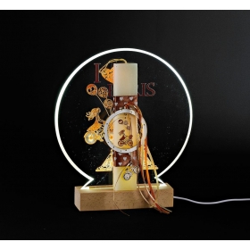 Πασχαλινή λαμπάδα με vintage κορίτσι σε plexiglass φωτιζόμενη βάση - ΚΩΔ:LED-EL1101-AD