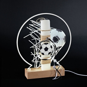 Πασχαλινή λαμπάδα με ποδοσφαιρική μπάλα σε plexiglass φωτιζόμενη βάση - ΚΩΔ:LED-EL729-AD
