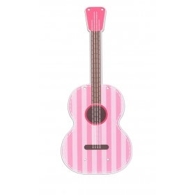 Ξύλινη πλάτη ροζ κιθάρα για λαμπάδα 14X33cm - ΚΩΔ:M3531-1-AD