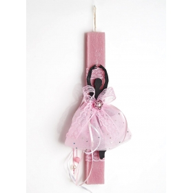 Πασχαλινή λαμπάδα ροζ με μπαλαρίνα - ΚΩΔ:EL210-AD