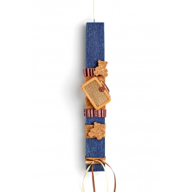 Πασχαλινή λαμπάδα μπλε με βαλίτσα και αρκουδάκια - ΚΩΔ:EL269-AD