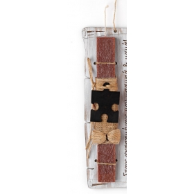 Πασχαλινή λαμπάδα κεραμιδί με ξύλινο κομμάτι παζλ - ΚΩΔ:EL431-AD