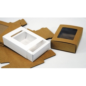 Χάρτινο κουτί συρταρωτό με παράθυρο 17X13X5cm - ΚΩΔ:402155