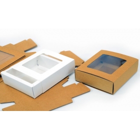 Χάρτινο κουτί συρταρωτό με παράθυρο 19.5X15.5X5cm - ΚΩΔ:402156