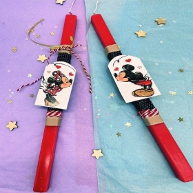 Πασχαλινές λαμπάδες για ζευγάρια - Mickey & Minnie 38cm - ΚΩΔ:LAM05-8-BB