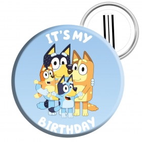 Μεταλλική κονκάρδα Bluey - It’s my Birthday 6cm - ΚΩΔ:9915648-BB