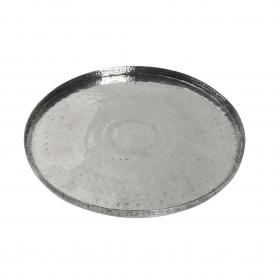 Αλουμινένιος δίσκος ασημί σφυρήλατος 38.5cm - ΚΩΔ:LAK211-G