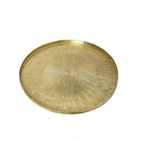 Αλουμινένιος δίσκος χρυσός γραμμωτός 1.5X30.5cm - ΚΩΔ:LAK302-G