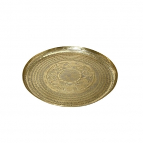 Αλουμινένιος δίσκος χρυσός σκαλιστός 2X38cm - ΚΩΔ:LAK414-G