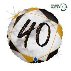 Μπαλόνι ανακυκλώσιμο 45cm 40th birthday marble - ΚΩΔ:G78064GHK-BB