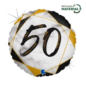Μπαλόνι ανακυκλώσιμο 45cm 50th birthday marble - ΚΩΔ:G78065GHK-BB