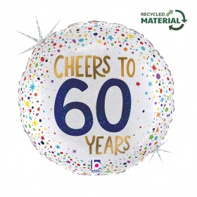 Μπαλόνι ανακυκλώσιμο 45cm cheers to 60 years - ΚΩΔ:26217GH-BB