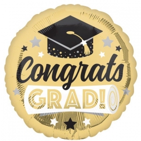 Μπαλόνι foil 43cm αποφοίτησης χρυσό congratulations grad - ΚΩΔ:44210-BB