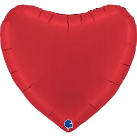 Μπαλόνι foil 91cm κόκκινη ρουμπίνι καρδιά - ΚΩΔ:360S05RR-P-BB