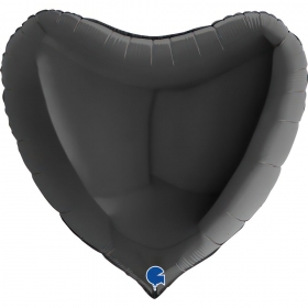 Μπαλόνι foil 91cm μαύρη καρδιά - ΚΩΔ:36004K-BB