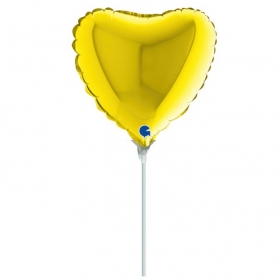 Μπαλόνι foil 25cm mini shape κίτρινη καρδιά - ΚΩΔ:09019Y-BB
