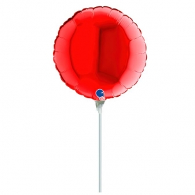 Μπαλόνι foil 25cm mini shape στρογγυλό κόκκινο - ΚΩΔ:09108R-BB