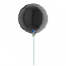 Μπαλόνι foil 25cm mini shape στρογγυλό μαύρο - ΚΩΔ:09104K-BB