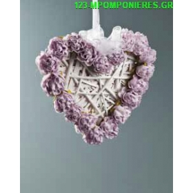 Διακοσμητικη Καρδια Μπαμπου Στολισμενη 25X20 - ΚΩΔ:3150705-21