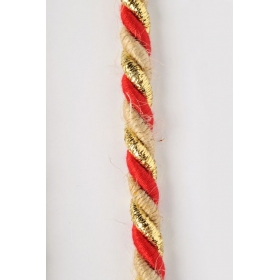 Κορδονι Τρικλωνο Λινατσα Κοκκινο Με Χρυσο 8Mm X 15M - ΚΩΔ:5803Κx-Nt