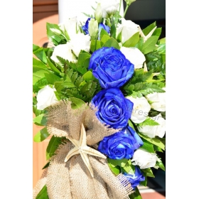 Λαμπαδα Γαμου Με Μπλε Τριανταφυλλα - ΚΩΔ: Bl175