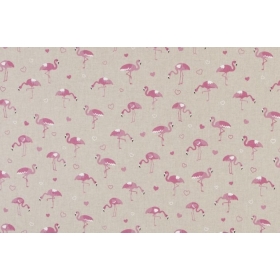 Υφασμα Με Το Μετρο - Υφασμα Pink Flamingo - Φαρδος 1.40M - ΚΩΔ: 308143-Nt
