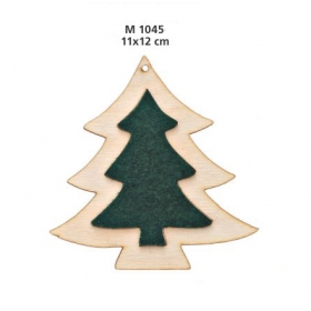 Ξυλινο Δεντρο Με Πρασινη Τσοχα Μεγαλο  - ΚΩΔ:M1045-Ad