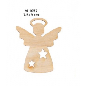 Γουρι Ξυλινος Αγγελος Με Αστερια Μεγαλος - ΚΩΔ:M1057-Ad