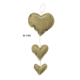 Γιρλαντα Με Υφασματινες Καρδιες Μαξιλαρακια - Πρασινο - ΚΩΔ:M1185-Ad
