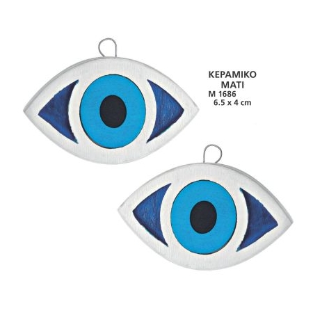 Γουρι Κεραμικο Ματι Σιελ-Μπλε 6.5X4 Εκατ.  - ΚΩΔ:M1686-Ad