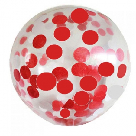 Διαφανα Μπαλονια 19΄΄ Με Κοκκινα Κομφετι – ΚΩΔ.:1361947-6-Bb