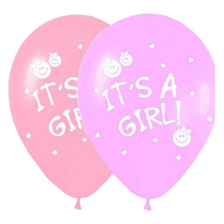 Μπαλονια «It'S A Girl» Με Χαμογελαστες Φατσουλες Σε 2 Αποχρωσεις Του Ροζ 12'' (30Cm) – ΚΩΔ.:13512273-Bb