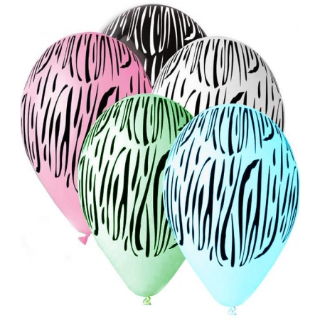 Τυπωμενα Μπαλονια Latex Ζεβρα Σε 5 Χρωματα 12΄΄ (30Cm) – ΚΩΔ.:13611203-Bb