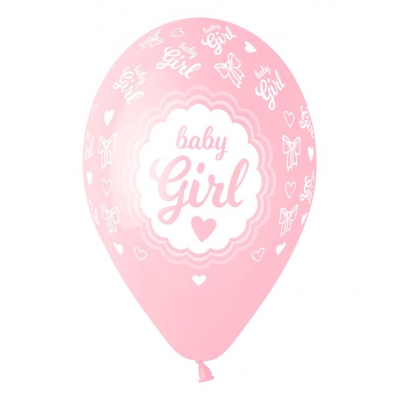 Ροζ Μπαλονια Baby Girl Με Καρδουλες 13'' (33Cm) – ΚΩΔ.:13613251-Bb