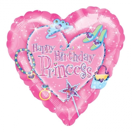 Μπαλονι Foil Γενεθλιων Καρδια «Happy Birthday Princess» 45Cm – ΚΩΔ.:119754-Bb