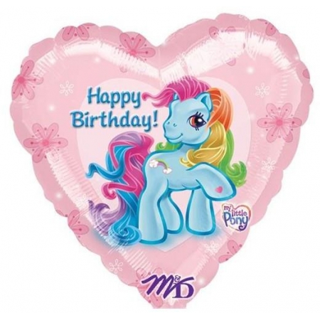 Μπαλονι Foil Γενεθλιων Καρδια «Happy Birthday» Με Το Μικρο Μου Πονυ 45Cm – ΚΩΔ.:512539-Bb