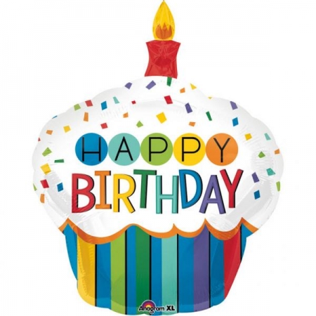 Μπαλονι Foil Γενεθλιων Supershape Birthday Cupcake 73X91Cm – ΚΩΔ.:534442-Bb
