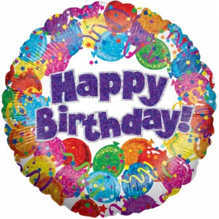 Μπαλονι Foil Γενεθλιων «Happy Birthday» Με Μπαλονια Και Confetti 91Cm – ΚΩΔ.:83020-Bb