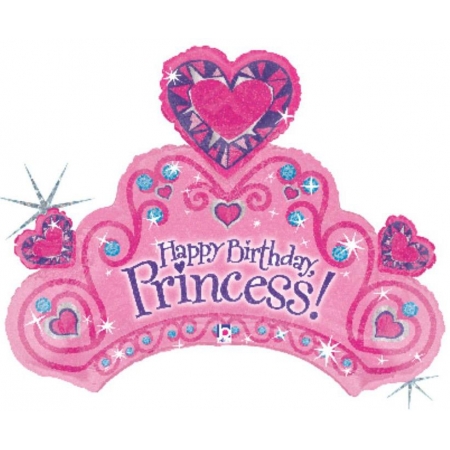 Μπαλονι Foil Γενεθλιων Supershape «Happy Birthday Princess» Με Τιαρα 86Cm – ΚΩΔ.:85589-Bb